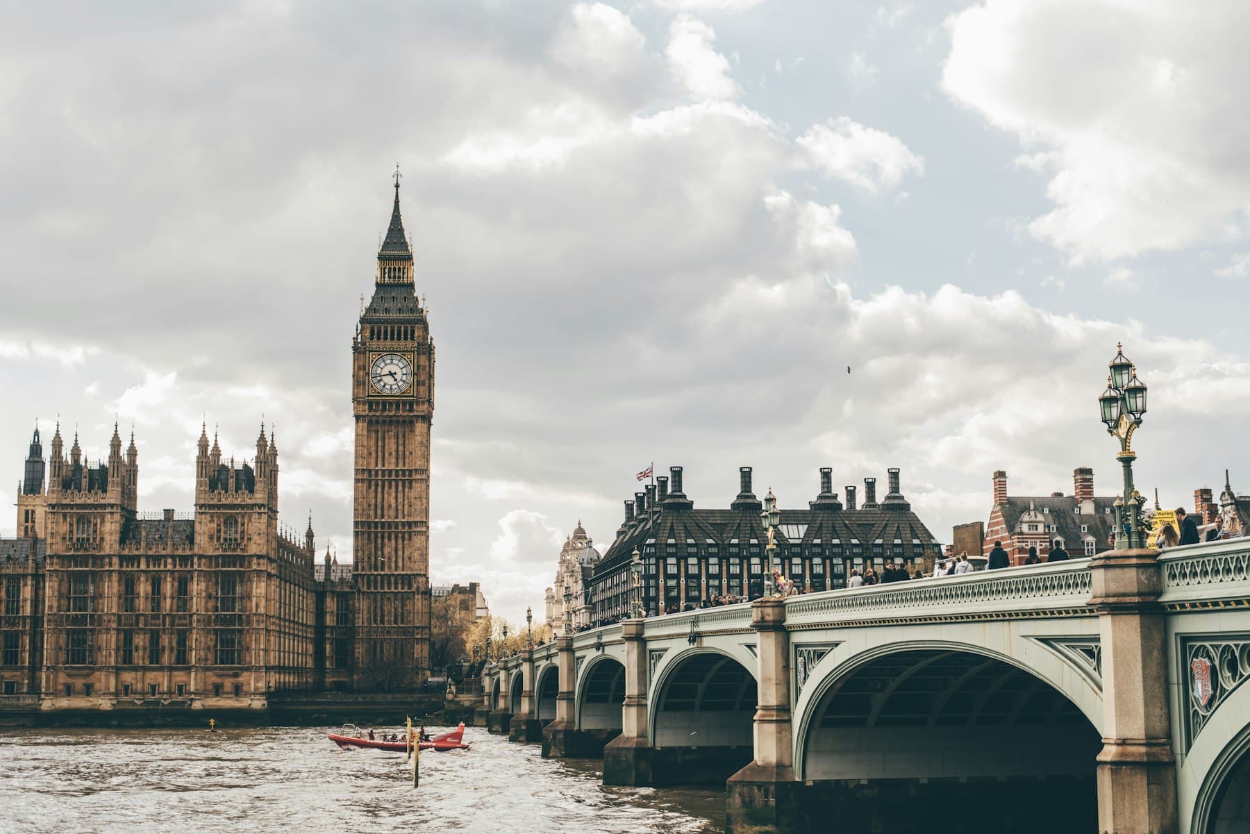 The Palace of Westminster and Big Ben from Westminster Bridge, London